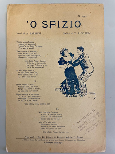 Rarissimo spartito musicale o - rarissimo, 'o
