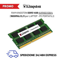 ? NUOVA MEMORIA RAM Kingston KVR16S11S8/4 4GB DDR3 1600 MHz CL11 SODIMM