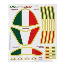 Kit Sticker Adesivo Decorazioni Tricolore Italia per Moto Trim Italy 13,5x16 cm