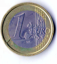 euro rari.euro 1 variante frattura di conio anno 2002 molto  rara fdc