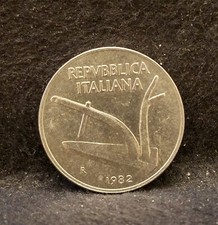 1982-R Italy 10 lire, Plough