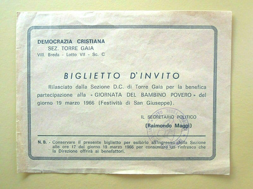 Democrazia cristiana biglietto - democrazia,