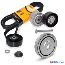 Kit Cinghia Servizi + Puleggia Albero Motore Completo Alfa Romeo 147 GT 1.9 JTD