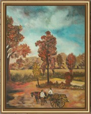 ARTE NAIF CAMPAGNA D'AUTUNNO