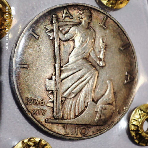 Lire argento regno - 10, d'italia