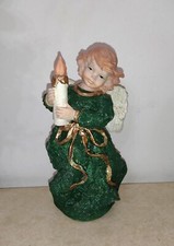  Angioletto in Resina con Candela - Statuetta Decorativa Alta 20cm