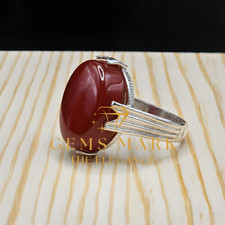 Yemeni Agate Ring For Men, 925