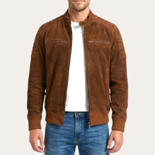 Giubbotto pelle bomber marrone