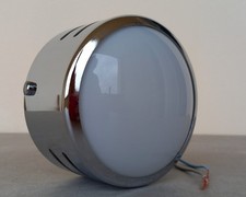 Faretto Modernista Da  Struttura Stile Industriale Cromo E Vetro Anni 80 Italia