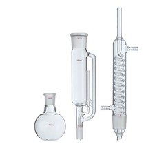 Estrattore Soxhlet Vetro 150ml 19/26 Corpo Graham Bobina Condensatore Una Fiaschetta Piatto