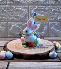 6x Conigli bianchi Segnaposto in Pannolencio per pasqua/ compleanno/battesimo 