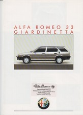 Alfa Romeo 33 Giardinetta (4x4) 1987 depliant brochure tedesco/tedesco