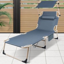 Lettino Sdraio Prendisole Pieghevole Mare Spiaggia XL Grande + Parasole Cuscino