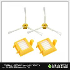 KIT RICAMBI FILTRI HEPA SPAZZOLE 3 BRACCIA PER IROBOT ROOMBA 774 775 776 780 782