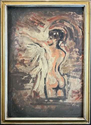 Dipinto nudo femminile olio - , su