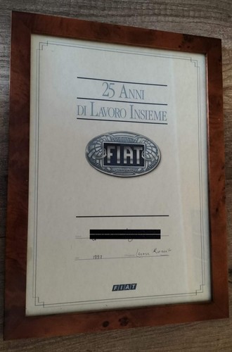 Fiat attestato anni - 25,