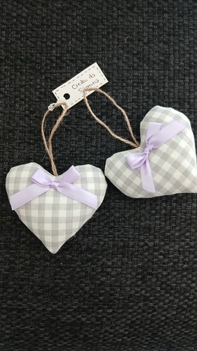 Cuori vichy con fiocco - con, lavanda