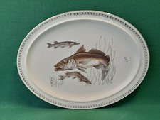 GRANDE VASSOIO PIATTO OVALE VINTAGE DA PORTATA PER PESCE BAVARIA. AM42