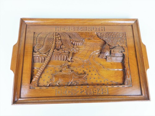 Vassoio vintage legno - legno, di