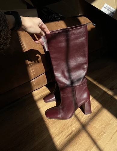 Zara stivali tacco alto pelle - zara,
