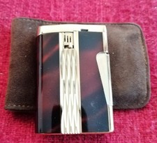 ACCENDINO RONSON ANNI 80 LACCATO MARRON CON PARTI COLOR ORO - NON TESTATO 