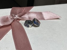 Rara coppia di 2 clip originali Pandora scintillanti zirconi S925 ALE