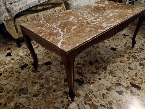 Tavolino con ripiano marmo - tavolino, in
