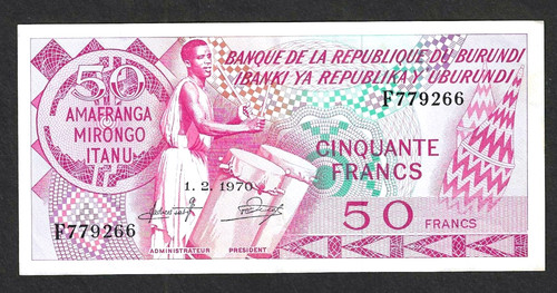 1970 burundi franchi - burundi, ~