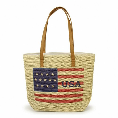 Borsa paglia con - paglia, stampa
