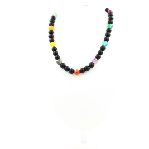 Collier perles agate - agate, rubanée