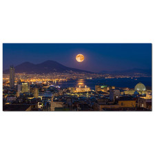 Lupia Quadro su Tela Canvas DEEP 65X143 NAPOLI - VESUVIO LUNA NOTTE