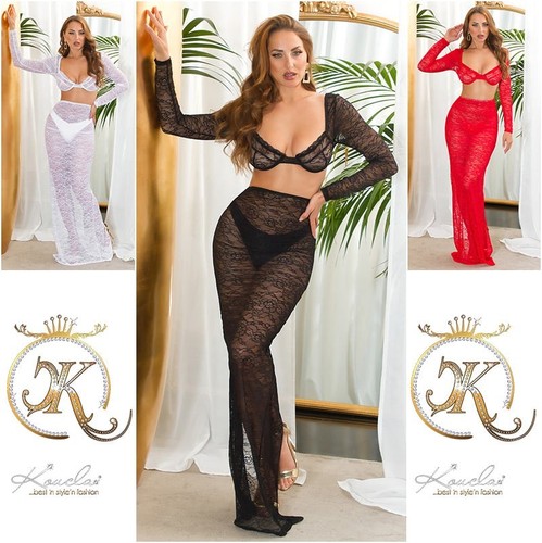 Maxi set pizzo - set, nero
