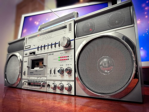 Lasonic silver boombox - lasonic,