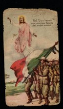 b1439 Santino antico militare SOLDATO Gesù Trionfatore cromo fustellato