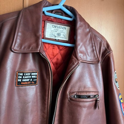 Chevignon leather jacket brown - leather,