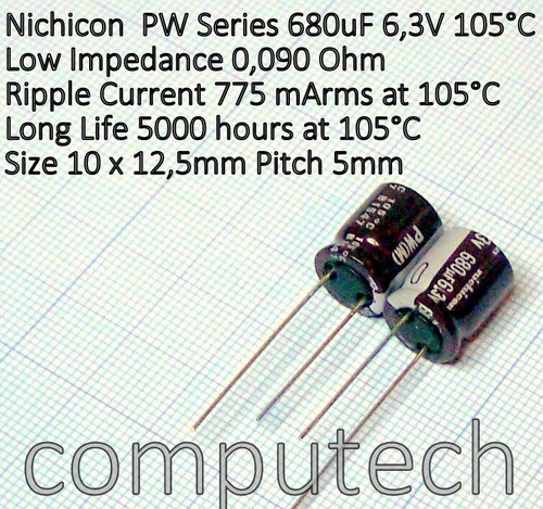 Pezzi 680uf 105 c - 2, 6,3v