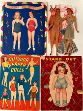 4 set BAMBOLE DI CARTA vintage