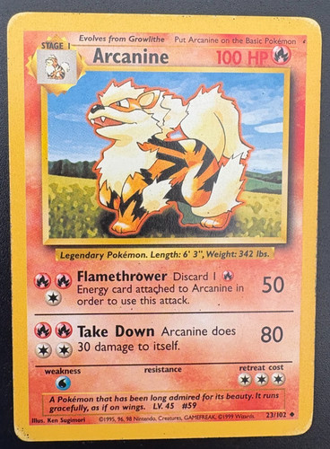 Pokémon tcg arcanine base set - base,