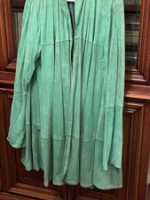 Mantello Spolverino In Pelle Scamosciata Firmato LAURA BIAGIOTTIvintage Anni 90