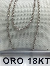 Collana in oro bianco 750 18 carati catena anelli cm. 44,5 grammi 3,90 uomo+2350