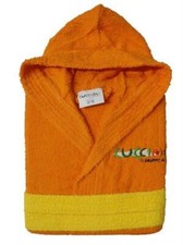 ACCAPPATOIO BAMBINO BAMBINA CUCCIOLI 100% COTONE  TG 2/4 ANNI ARANCIONE BABY JUN