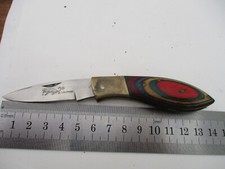 ANCIEN PETIT COUTEAU PLIANT LEOPARD MANCHE COLORÉ