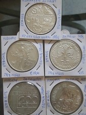 UNGHERIA HUNGARY 200/100 FORINT ARGENTO LOTTO 5 MONETE 1974/78