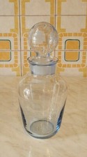 BOTTIGLIA VINTAGE di FORMA PARTICOLARE IN VETRO AZZURRATO CON TAPPO 
