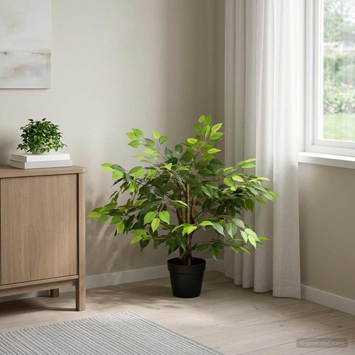 Pianta ficus artificiale verde - pianta,