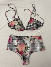 MC2 SAINT BARTH bikini costume stampa ROSE vita alta tg. L introvabile AUTENTICO