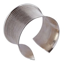 81stgeneration Bracciale Largo Argento 925 Stile Indiano Bangle