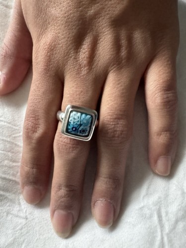 Anello argento millefiori - argento,