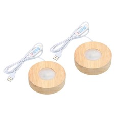 LED Wooden Base 3.2" 2 Piece