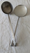 2 Vecchi Mestoli cucina economica Alluminio Vintage Anni 50/60 Ottimo Stato